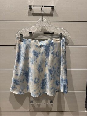 Derek Heart Blue & Cream Tie-Dye Skater Skirt
